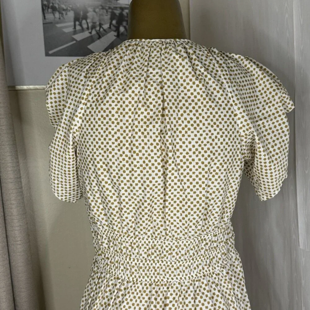 ANTHROPOLOGIE Somerset Puff Sleeve Edition Neutral Motif S Small - Picture 7 of 11